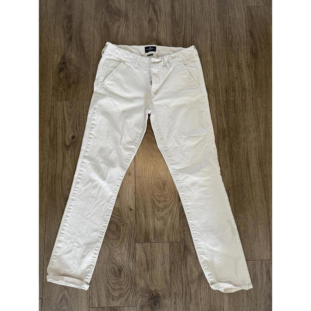 Women’s Khaki Pants AE American Eagle Reg Rise Skinny Size 8 Short